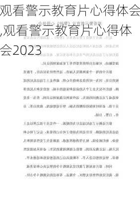 观看警示教育片心得体会,观看警示教育片心得体会2023