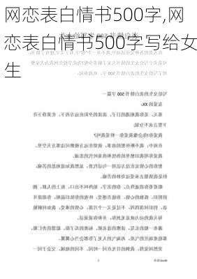 网恋表白情书500字,网恋表白情书500字写给女生