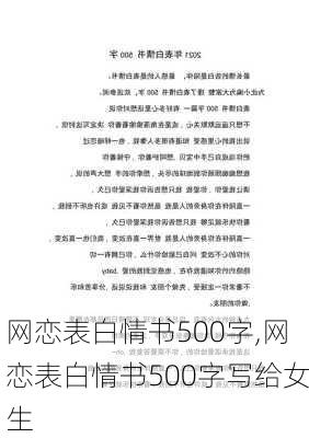 网恋表白情书500字,网恋表白情书500字写给女生