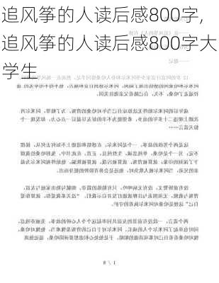 追风筝的人读后感800字,追风筝的人读后感800字大学生