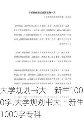 大学规划书大一新生1000字,大学规划书大一新生1000字专科