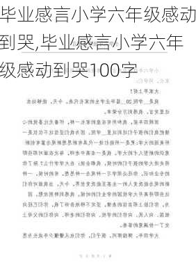 毕业感言小学六年级感动到哭,毕业感言小学六年级感动到哭100字