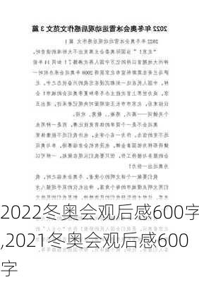 2022冬奥会观后感600字,2021冬奥会观后感600字