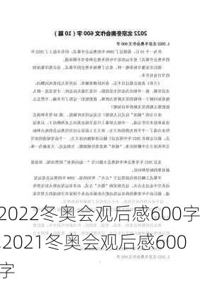 2022冬奥会观后感600字,2021冬奥会观后感600字