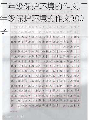 三年级保护环境的作文,三年级保护环境的作文300字