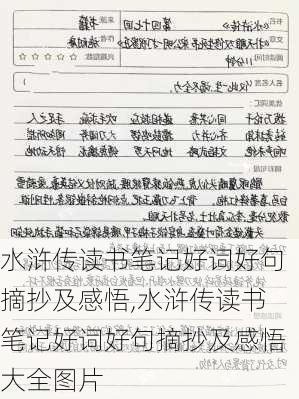 水浒传读书笔记好词好句摘抄及感悟,水浒传读书笔记好词好句摘抄及感悟大全图片