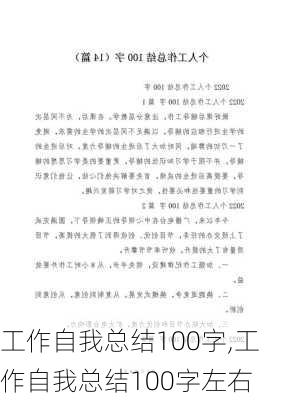 工作自我总结100字,工作自我总结100字左右