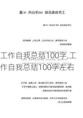 工作自我总结100字,工作自我总结100字左右