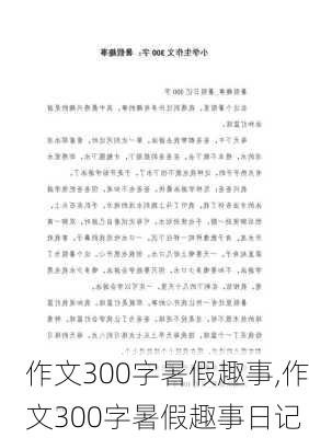 作文300字暑假趣事,作文300字暑假趣事日记