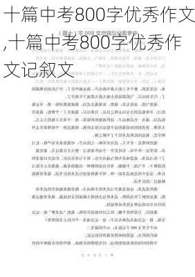 十篇中考800字优秀作文,十篇中考800字优秀作文记叙文